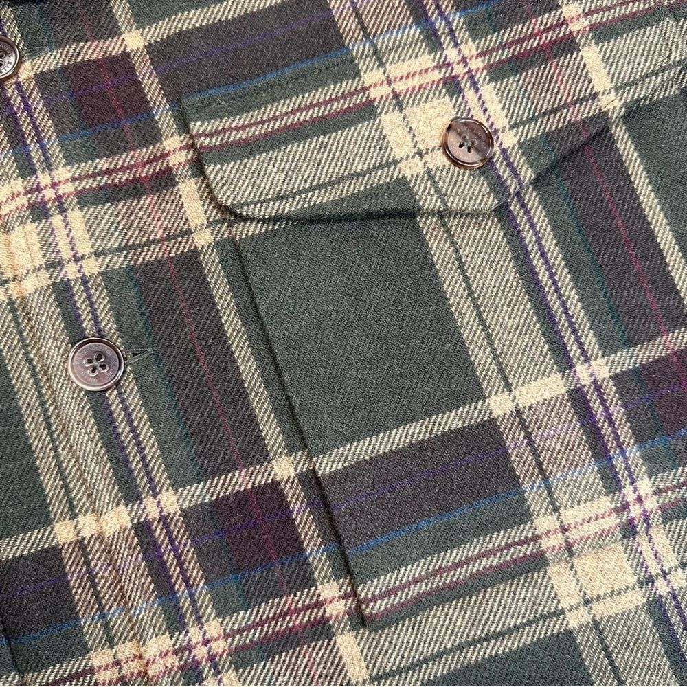 Ralph Lauren Collection Fall 2023 Andrya Olive Plaid Shirt Jacket - Picture 10 of 17